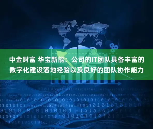 中金财富 华宝新能：公司的IT团队具备丰富的数字化建设落地经验以及良好的团队协作能力
