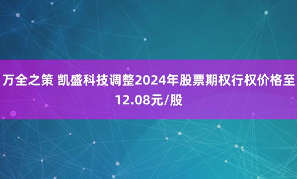 万全之策 凯盛科技调整2024年股票期权行权价格至12.08元/股