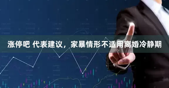 涨停吧 代表建议，家暴情形不适用离婚冷静期